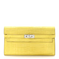 Matte Alligator Kelly Longue Wallet Mimosa