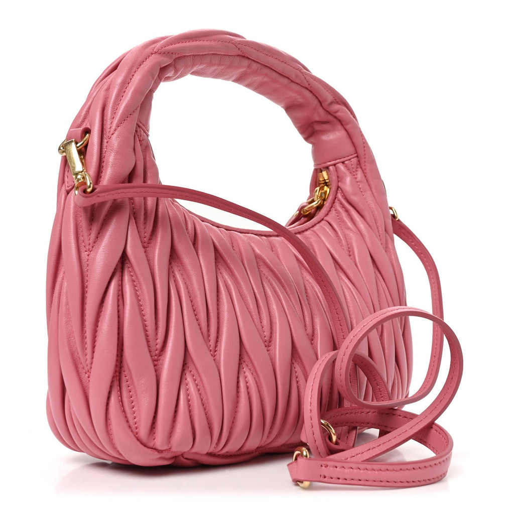 Nappa Matelasse Small Wander Hobo Pink