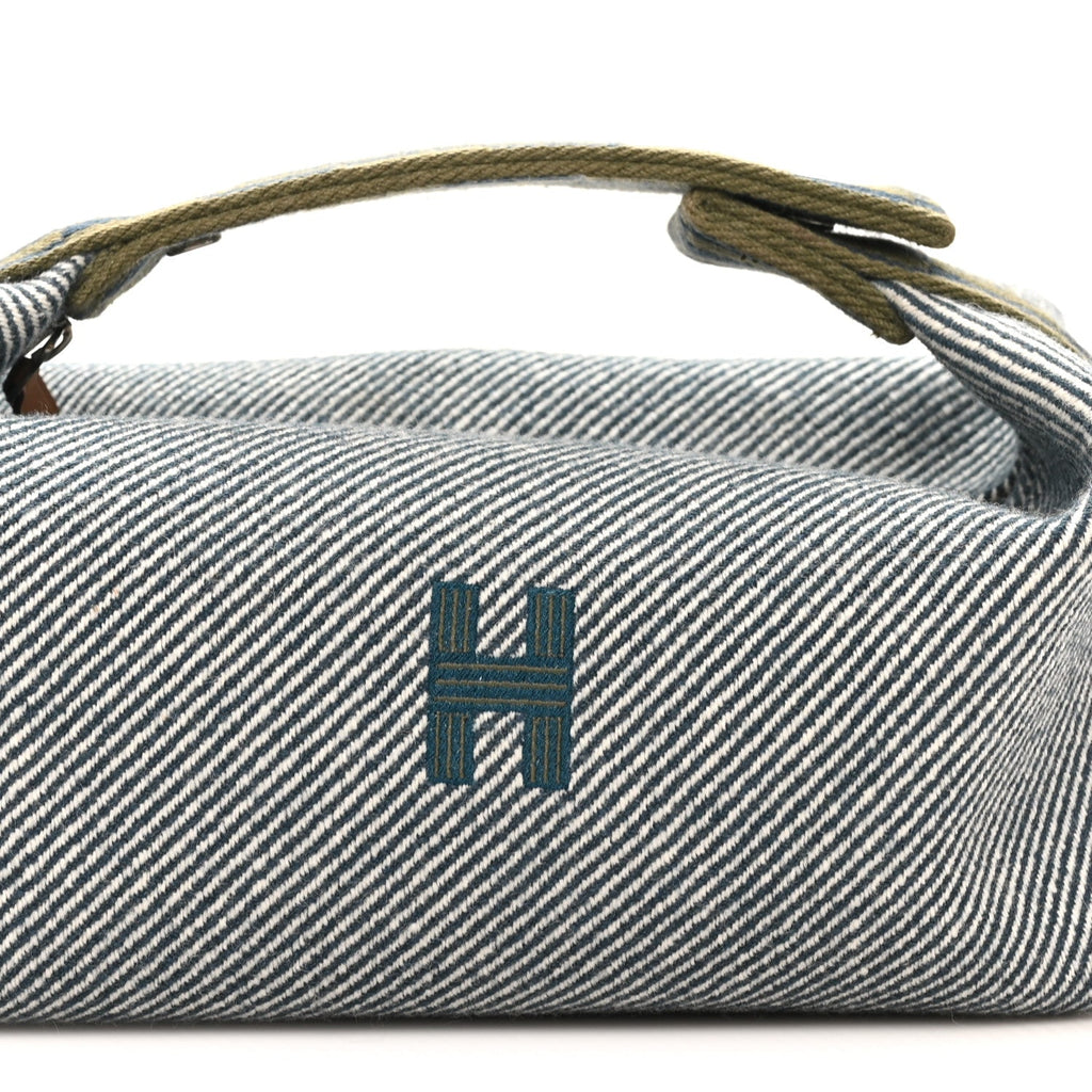 Wool Small Bride-A-Brac H Natte Pouch Bleu Abysse