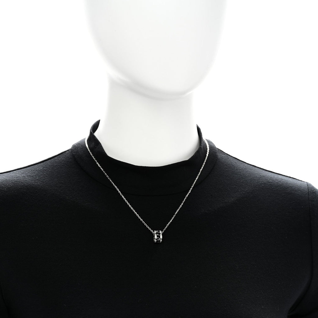 18K White Gold Diamond Ceramic Ultra Necklace Black