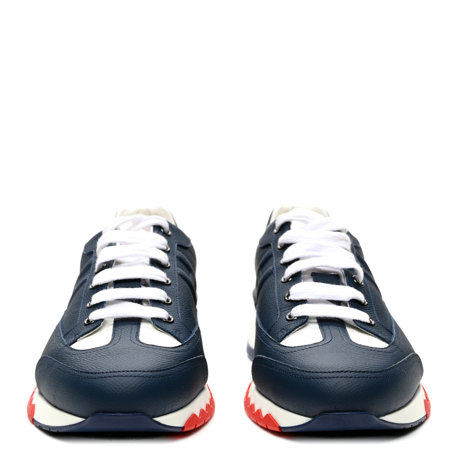 Epsom Calfskin Mens Trail Sneakers 42 Indigo White