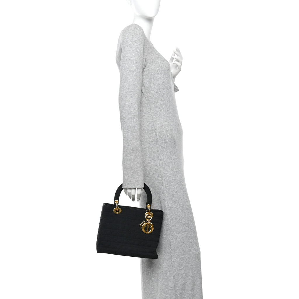 Nylon Cannage Large Lady Dior Black
