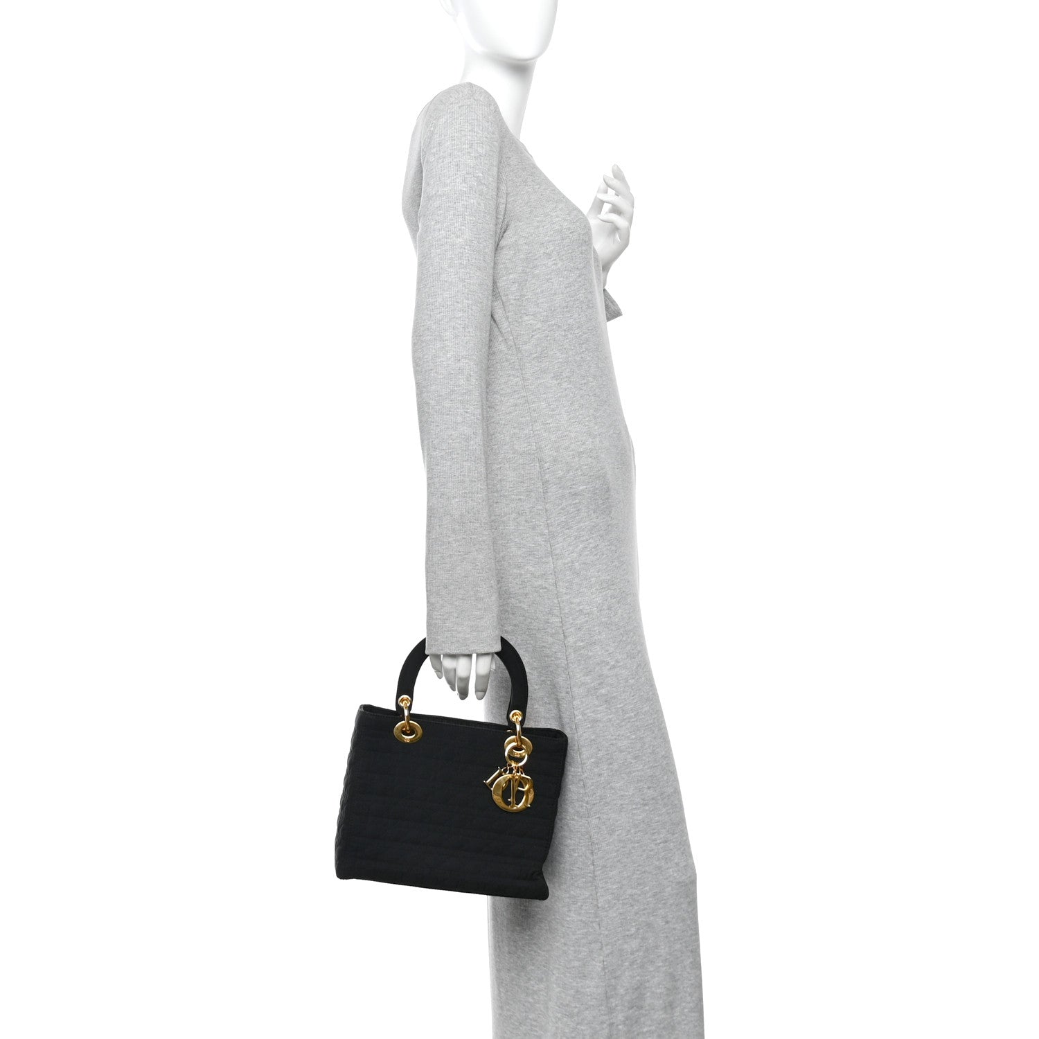 Nylon Cannage Large Lady Dior Black