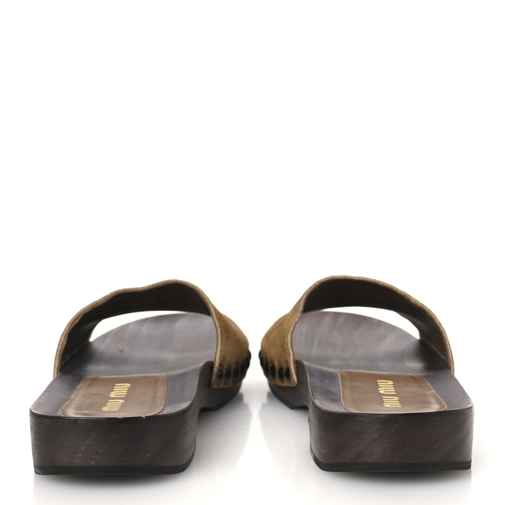 Suede Logo Slide Clogs 37 Cannella