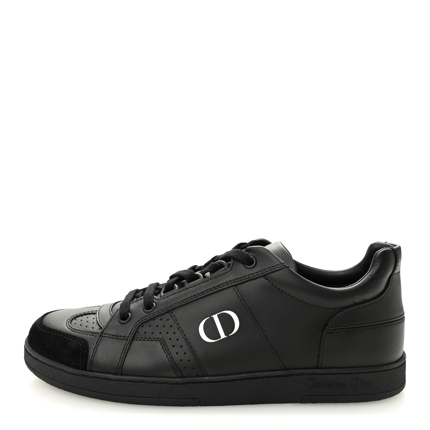 Calfskin Suede Logo Sneakers 38 Black