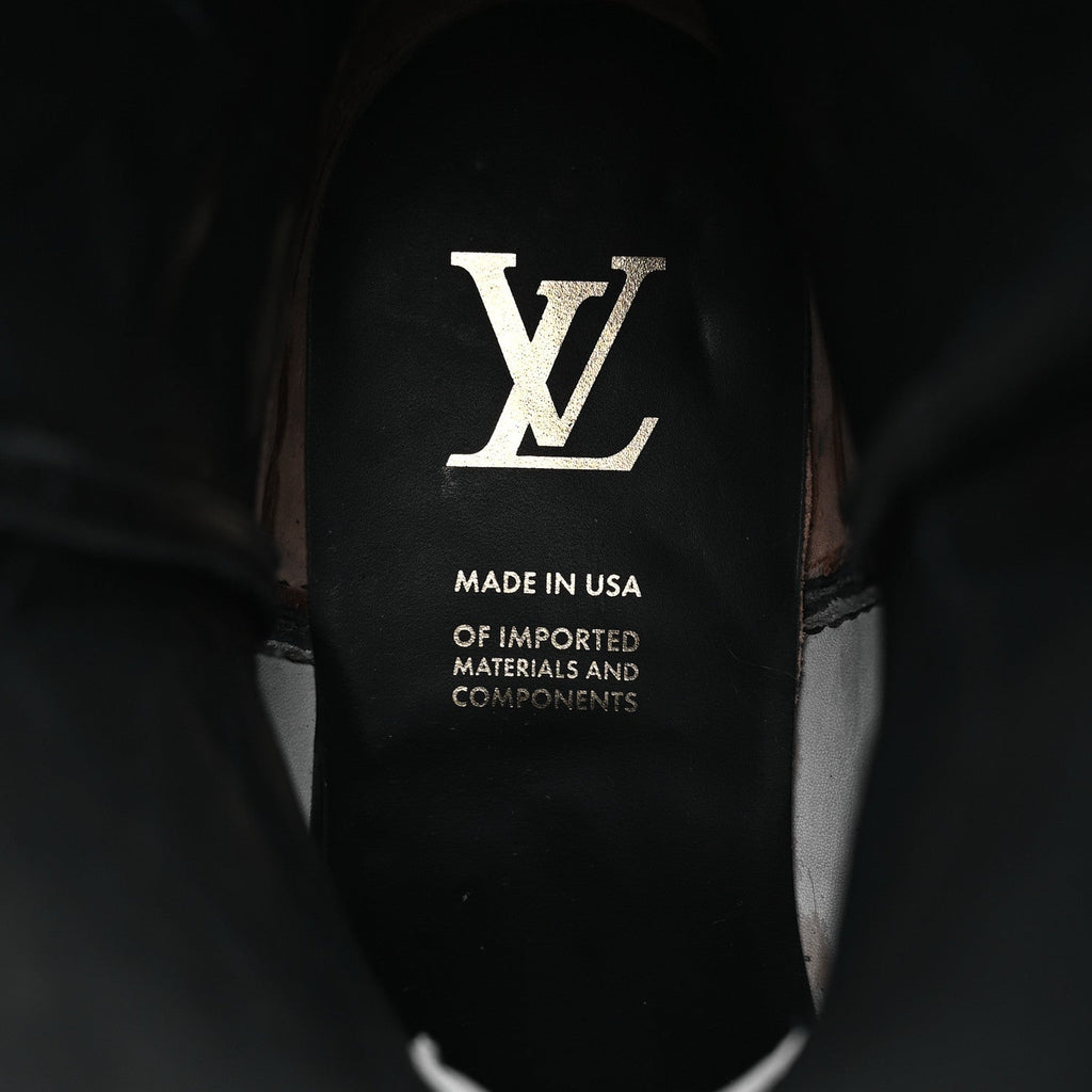 Calfskin LV Texan Mens Rider Boots 7.5 Black Gold