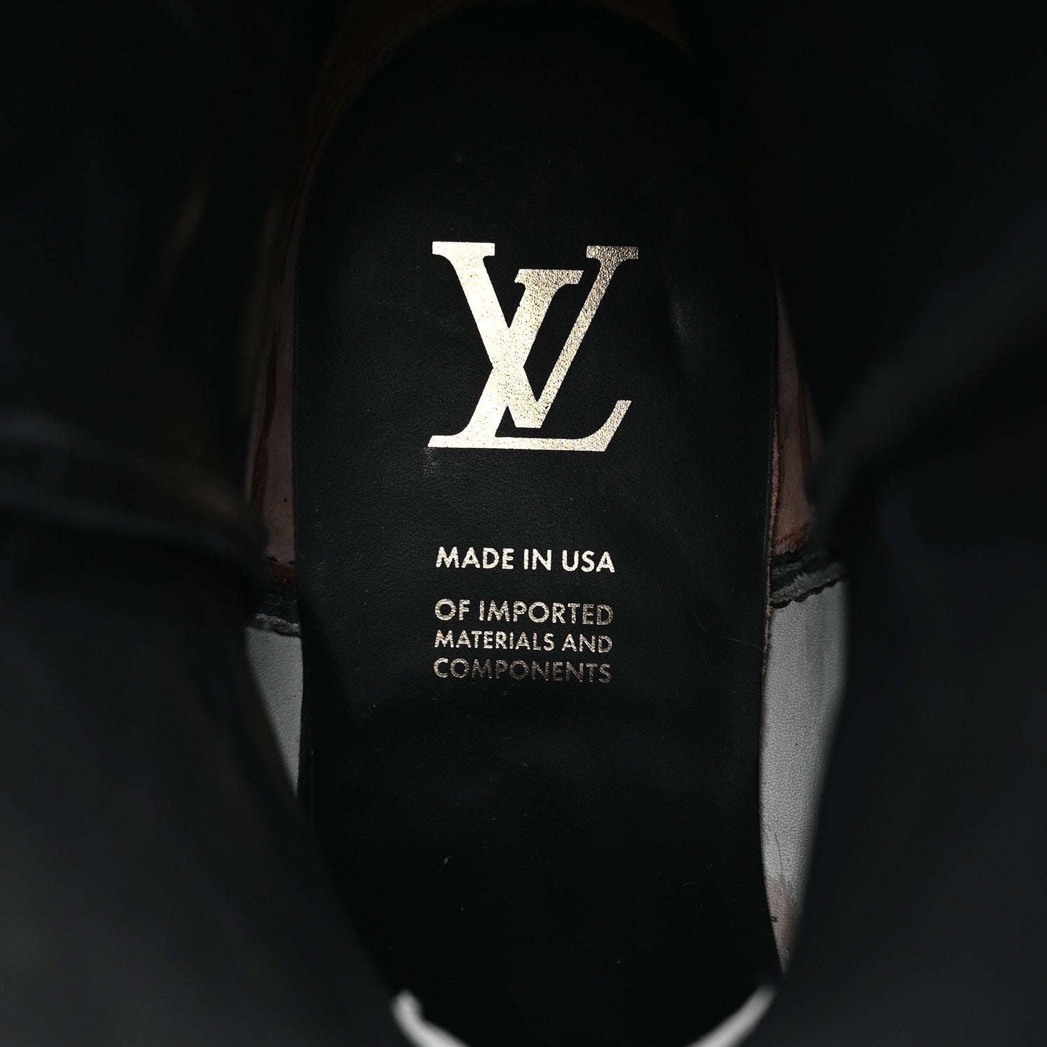 Calfskin LV Texan Mens Rider Boots 7.5 Black Gold