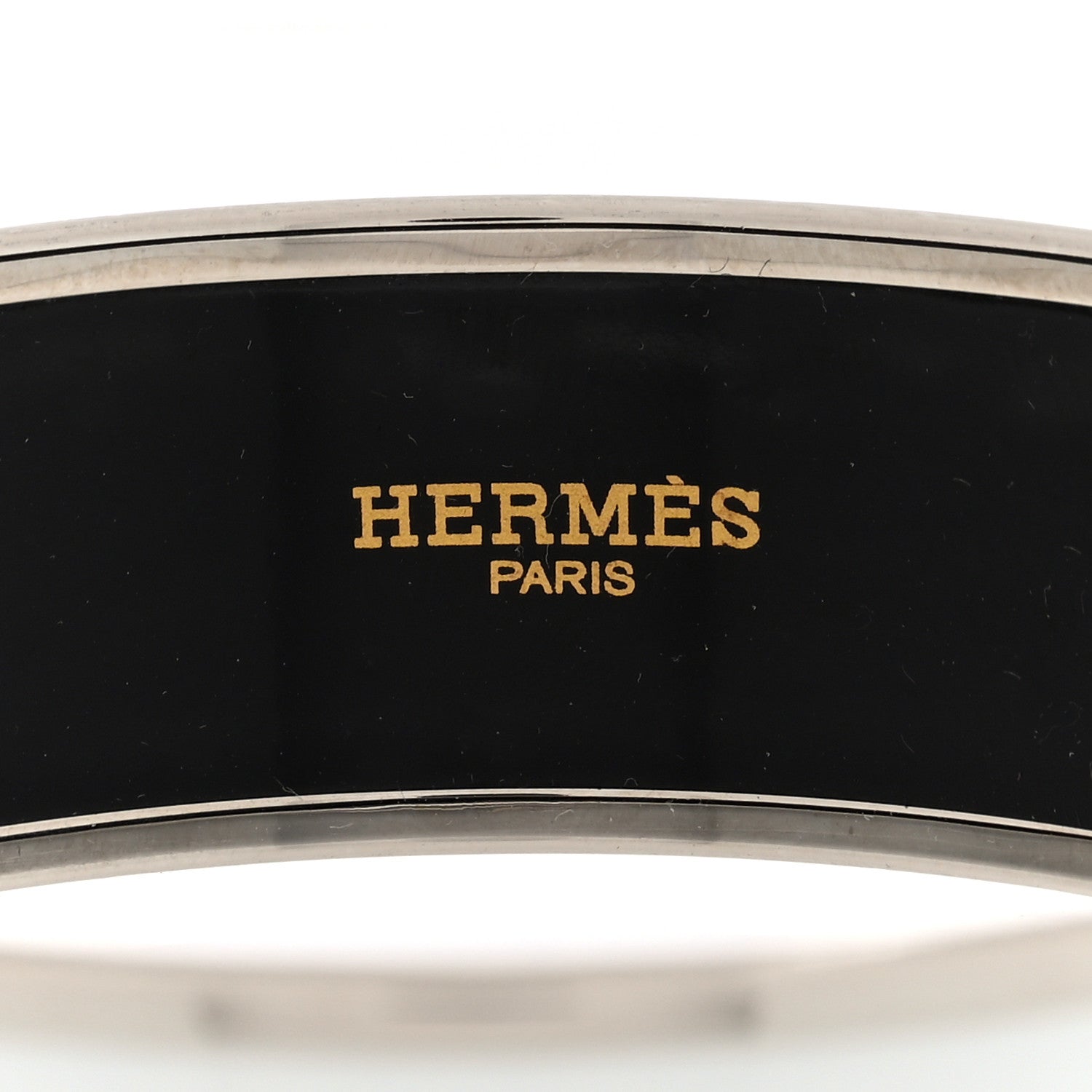 Enamel Printed Wide Caleche Bracelet  White