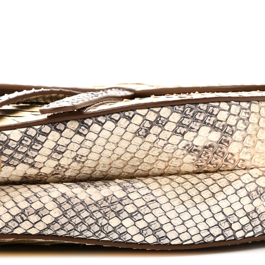 Metallic Snakeskin Saddle Bag Gold Multicolor