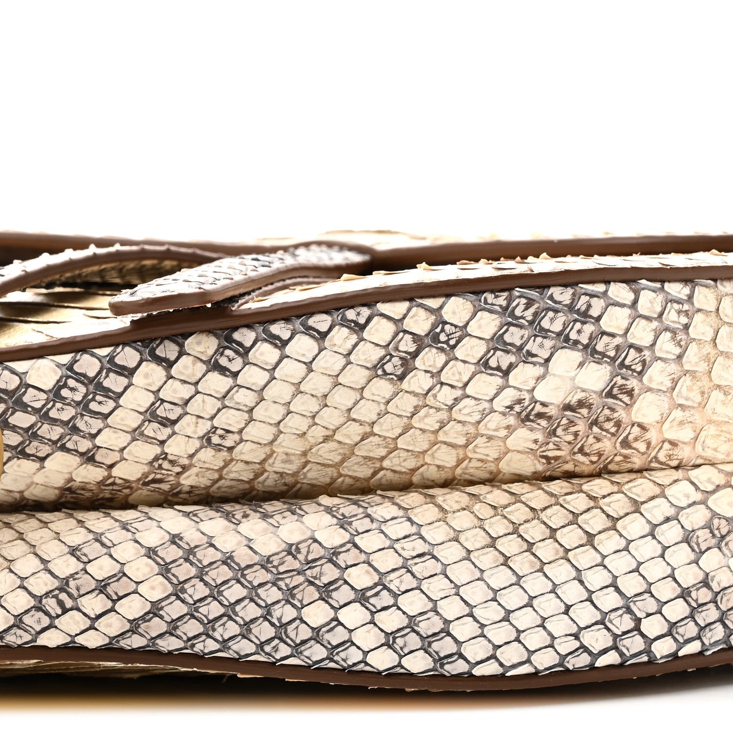 Metallic Snakeskin Saddle Bag Gold Multicolor