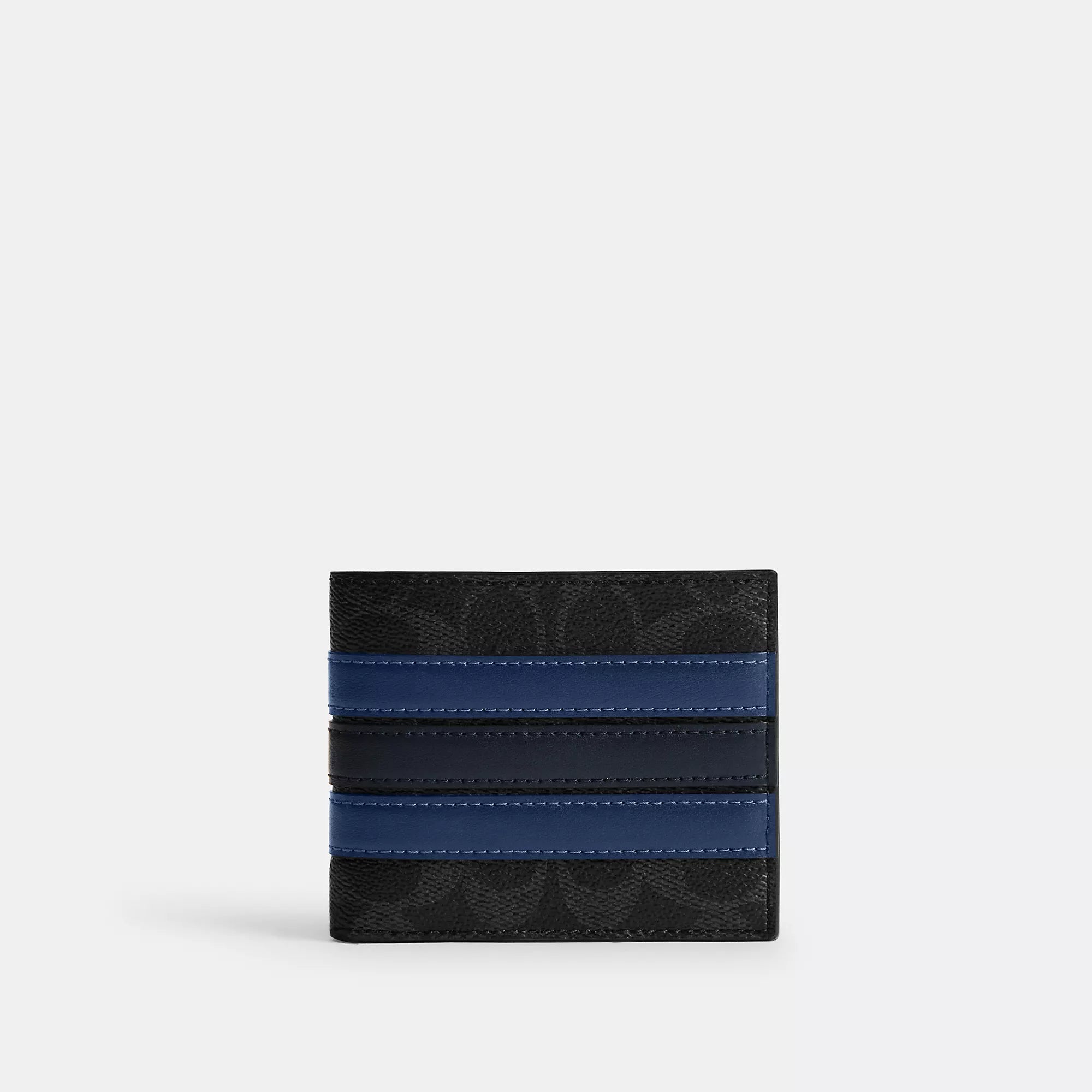 Coach Outlet Id Billfold Wallet In Signature Canvas With Varsity Stripe