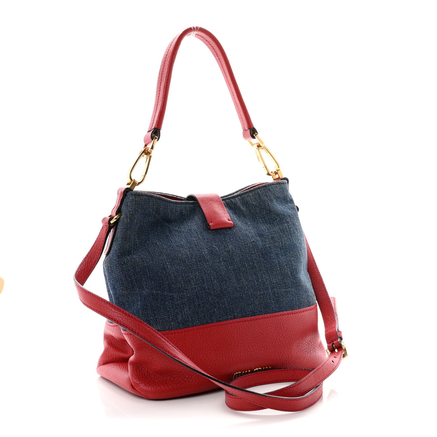 Denim Madras Hobo Bag Blue Fuoco
