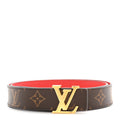 Monogram 30mm LV Initiales Reversible Belt 90 36 Coquelicot