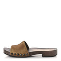 Suede Logo Slide Clogs 37 Cannella