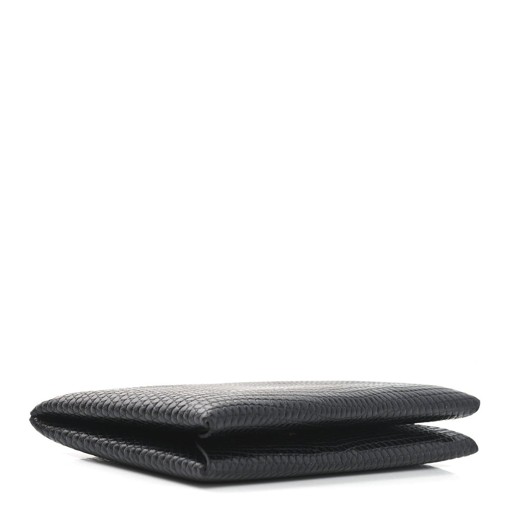 Lizard Calvi Card Case Black