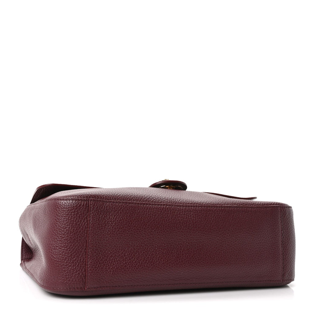 Grained Calfskin Small Souplissimo Maxi Flap Burgundy