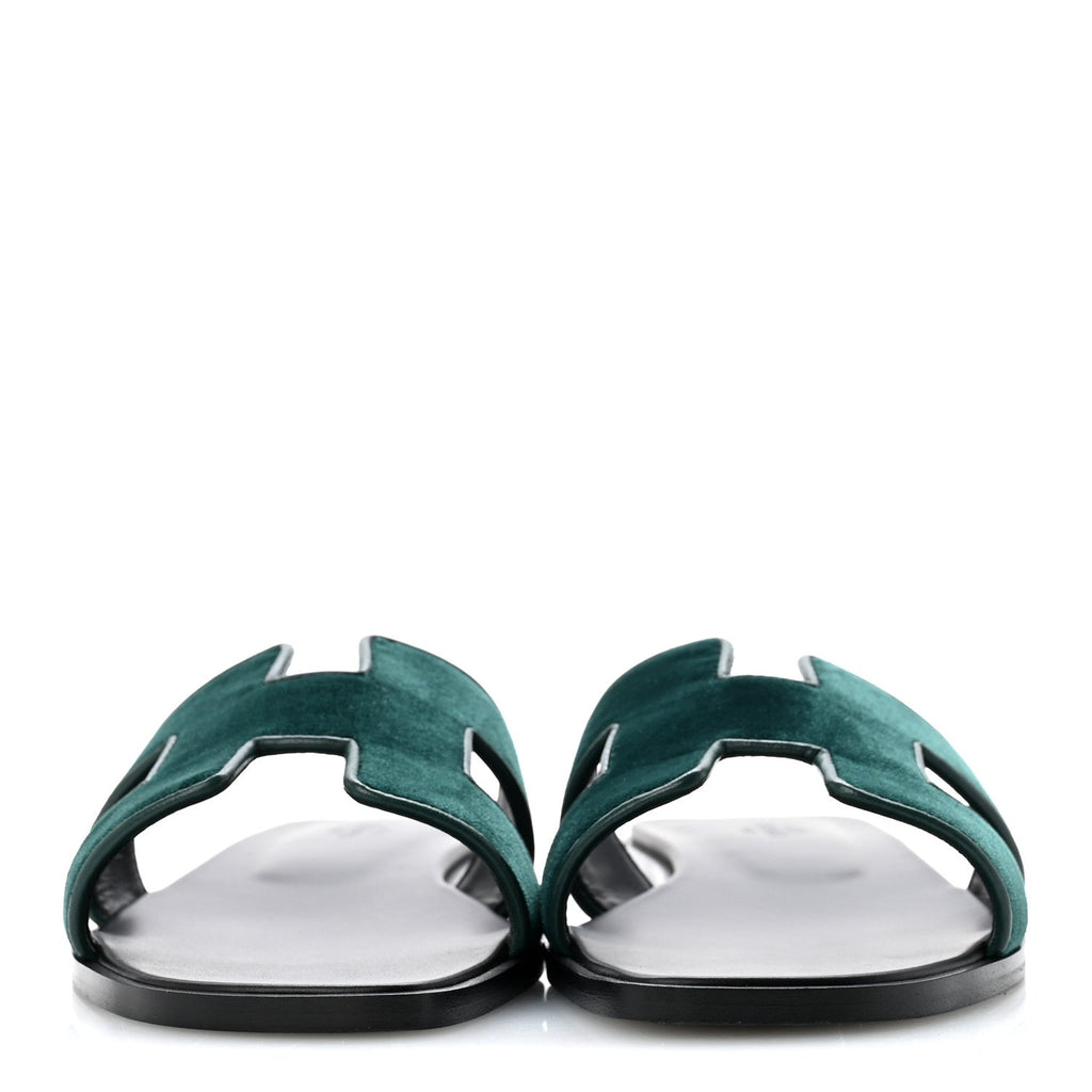 Velvet Nappa Oran Sandals 40 Vert Fonce