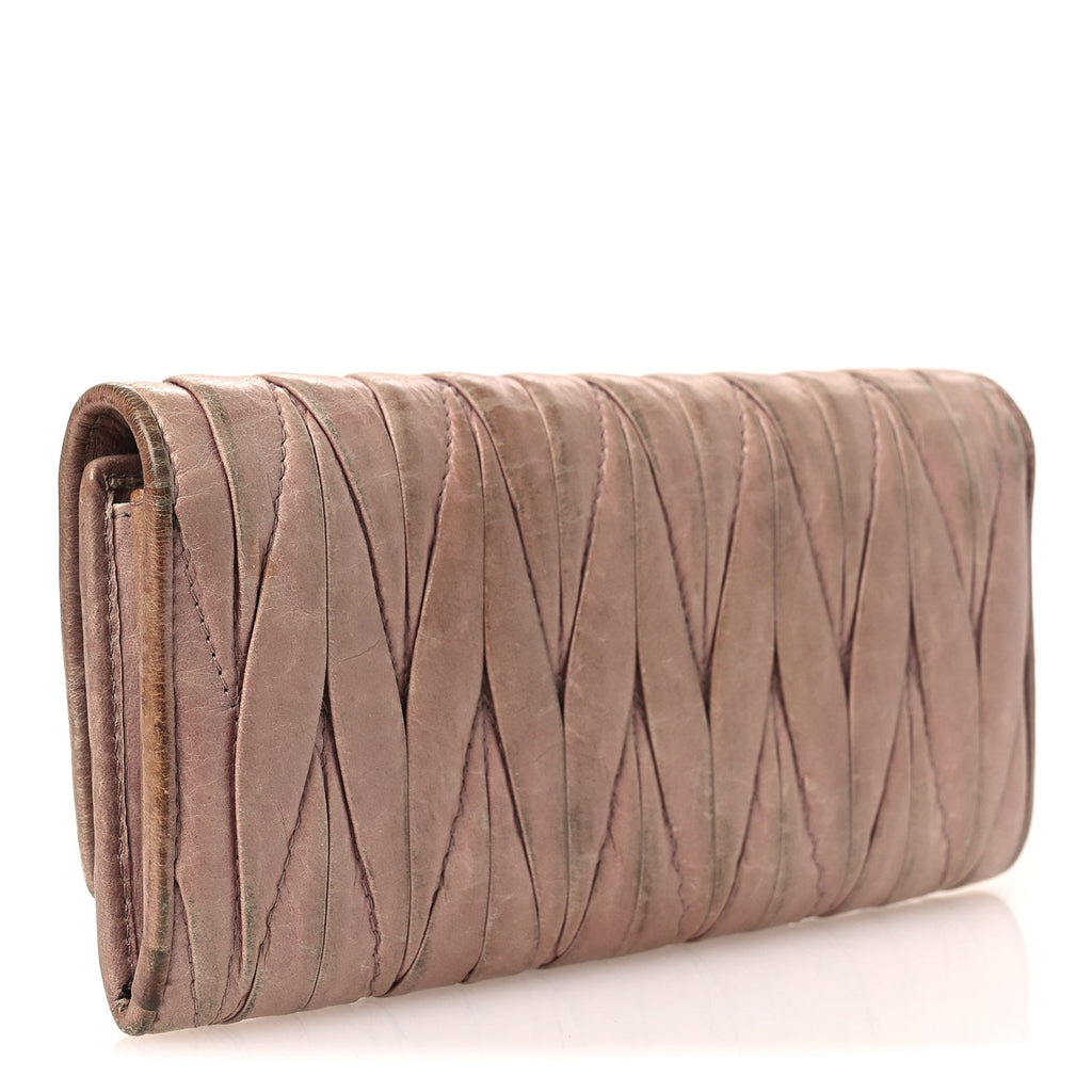 Nappa Lux Matelasse Flap Wallet Mughetto
