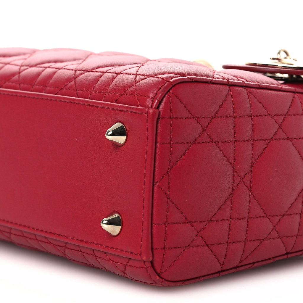 Lambskin Cannage Small My ABCDior Lady Dior Red