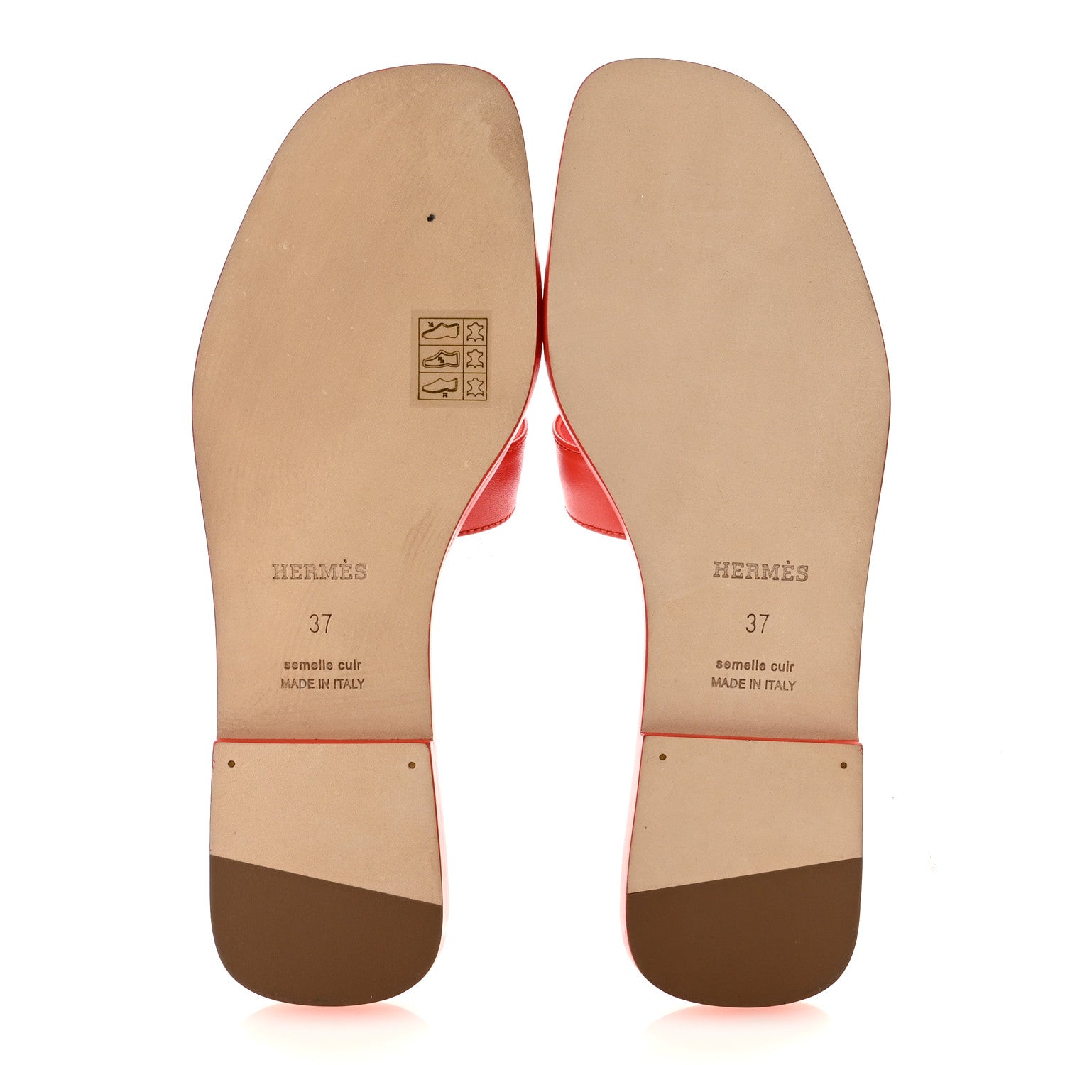 Box Calfskin Oran Sandals 37 Rouge Grenadine