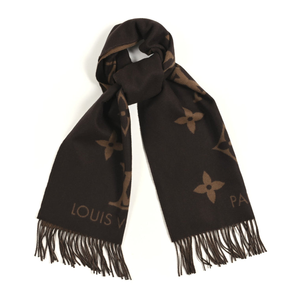 Cashmere Monogram Reykjavik Scarf Dark Brown