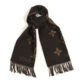 Cashmere Monogram Reykjavik Scarf Dark Brown