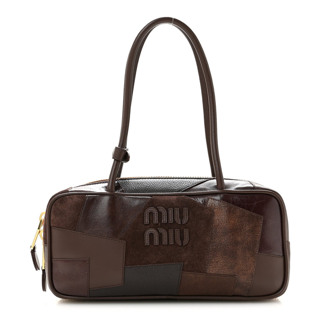 Nappa Patchwork Small Beau Top Handle Bag Briarwood