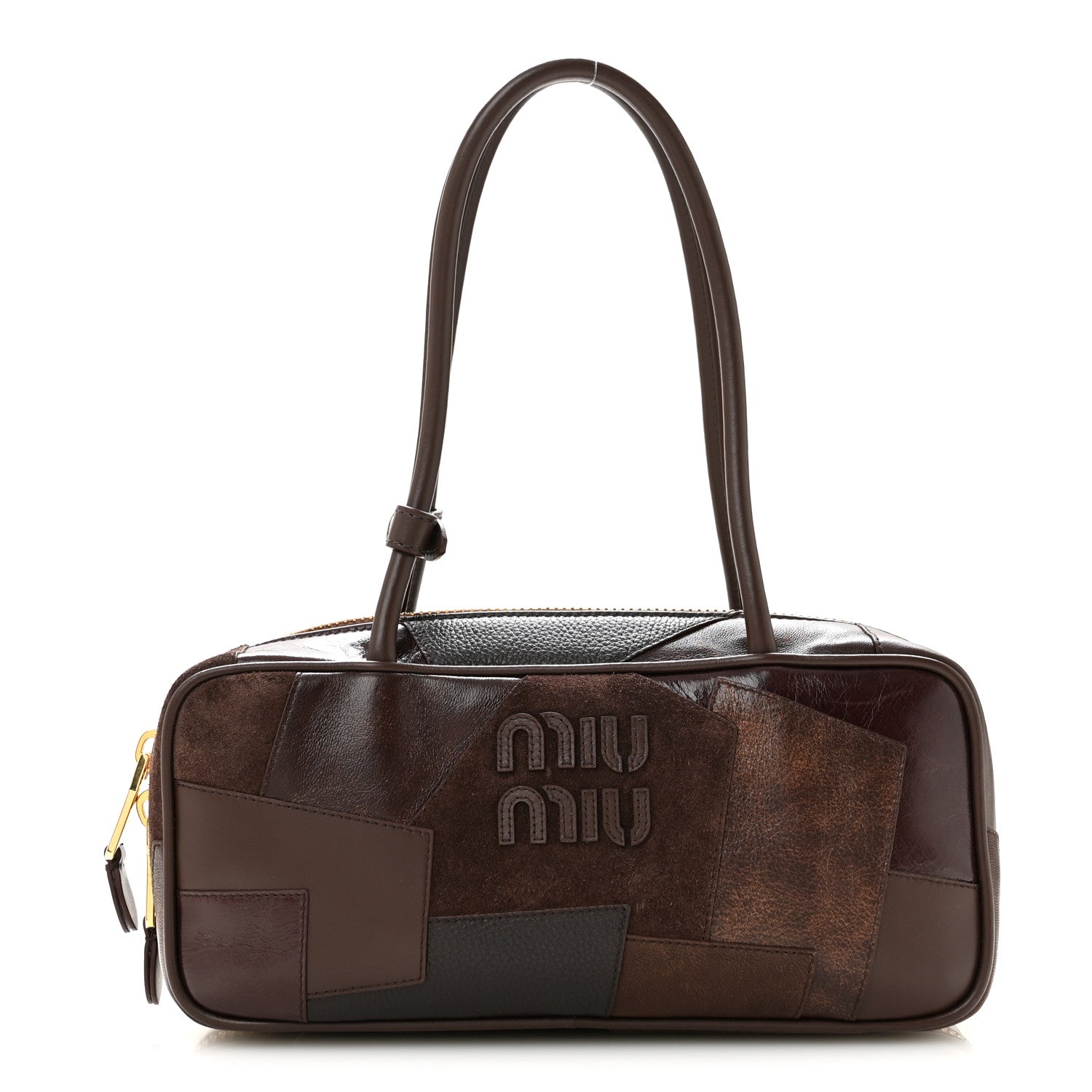 Nappa Patchwork Small Beau Top Handle Bag Briarwood