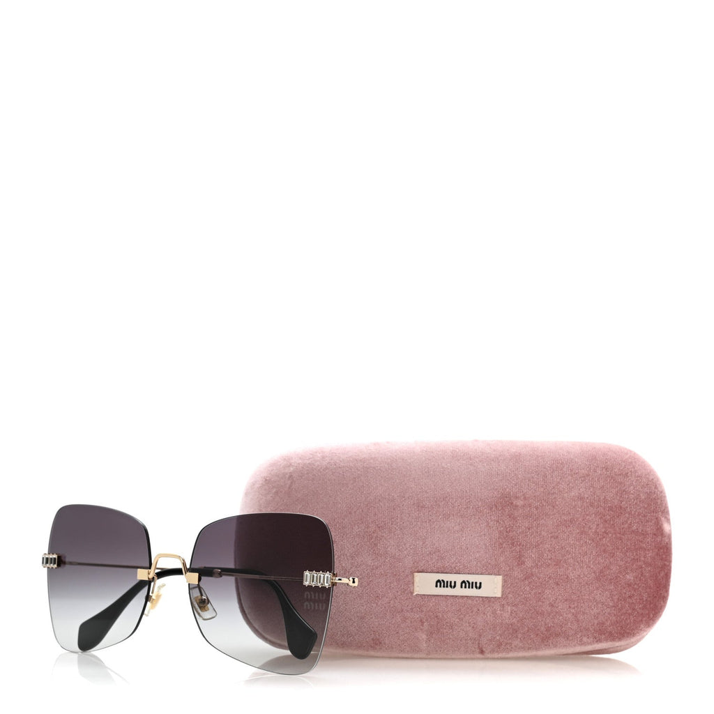Metal Crystal Sunglasses SMU50W Black Gold