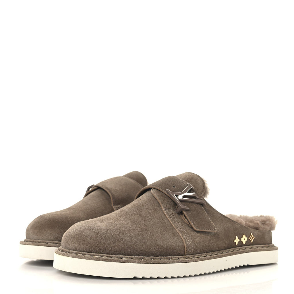 Monogram Fur LV Easy Mens Mule 6 Brown
