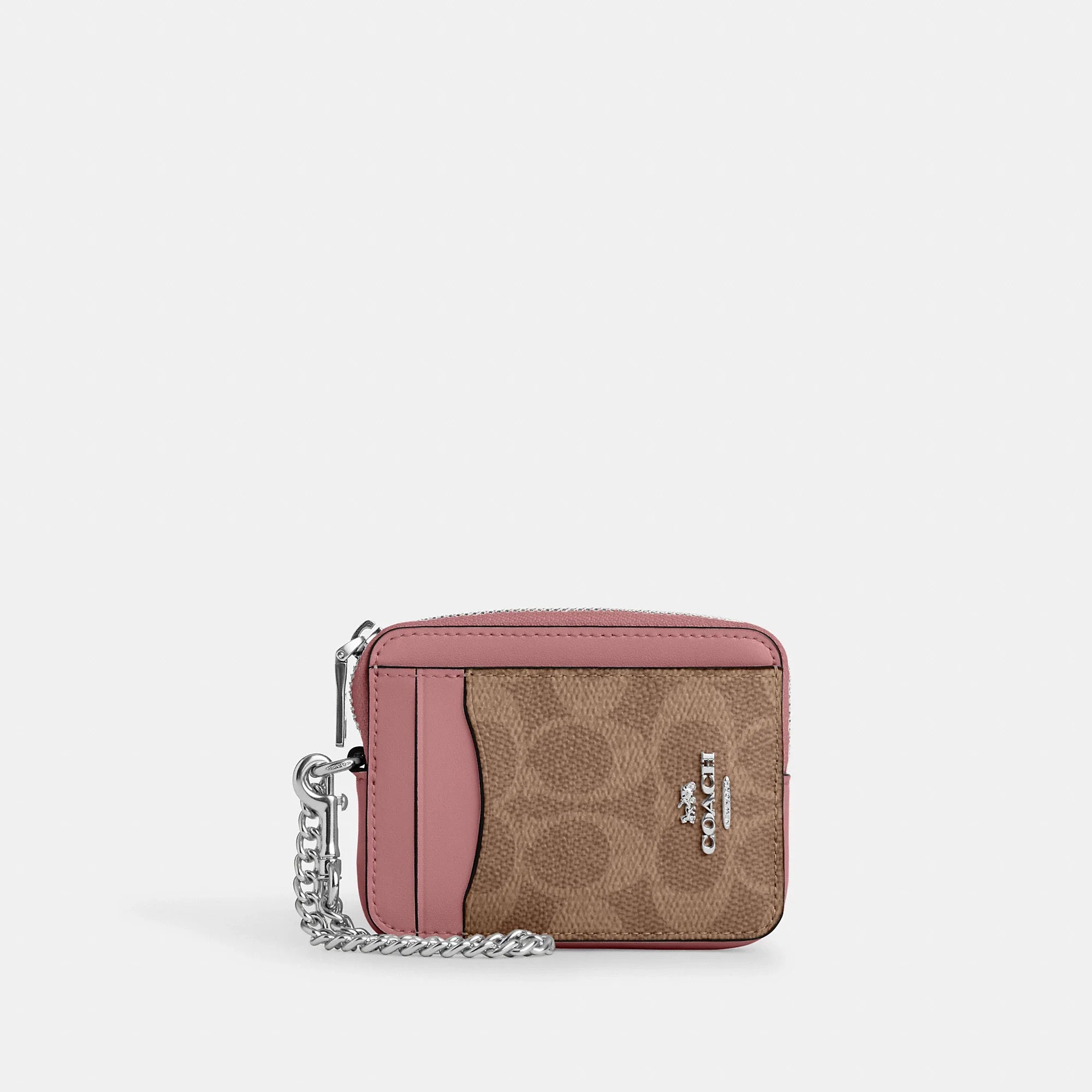 Coach Outlet Zip Card Case In Signature Canvas