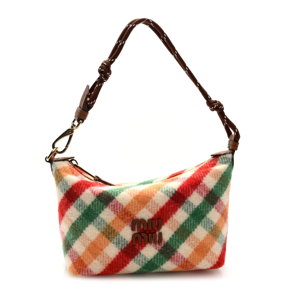 Tartan Matelasse Plaid Hand Bag Rosso Verde