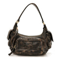 Distressed Nappa Pocket Bag  Sand Coffee