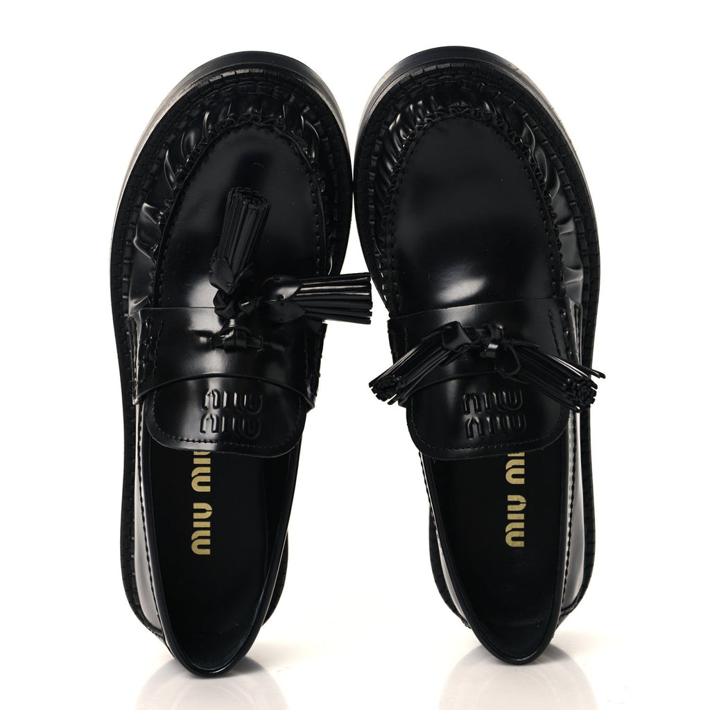 Spazzolato Tassel Loafers 36.5 Black
