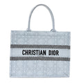 Raffia Cannage Medium Book Tote Blue