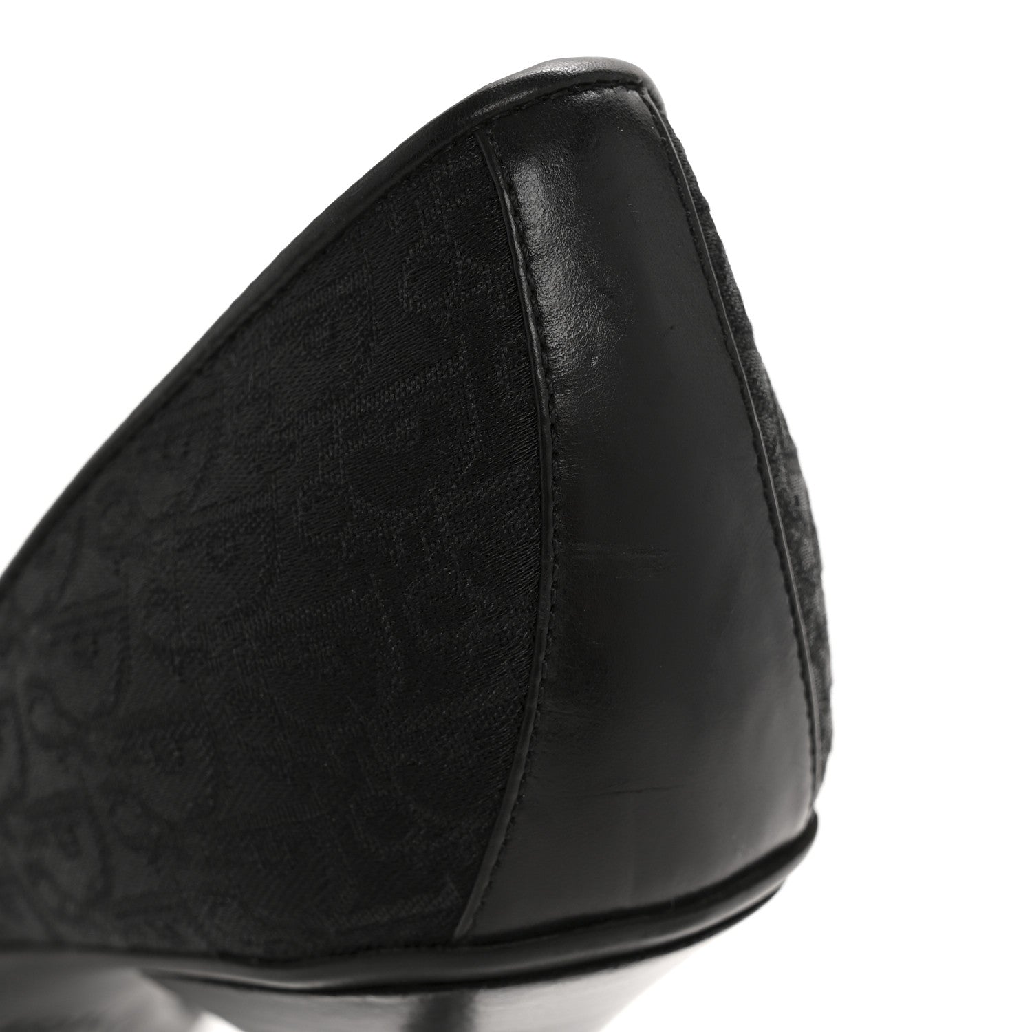 Canvas Monogram Sandals 37.5 Black