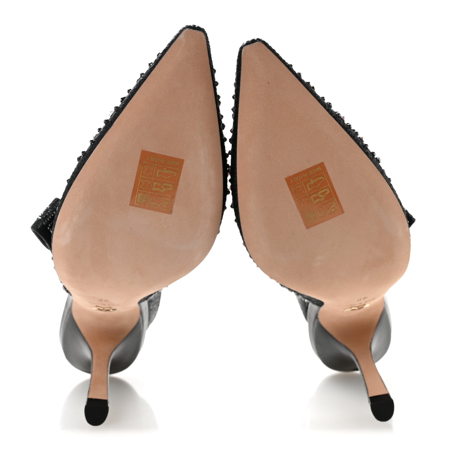 Fabric Strass J'Adior Slingback 100mm Pumps 38 Black