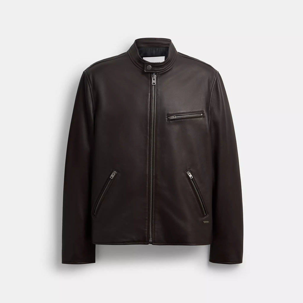 Coach Outlet Leather Racer Jacket