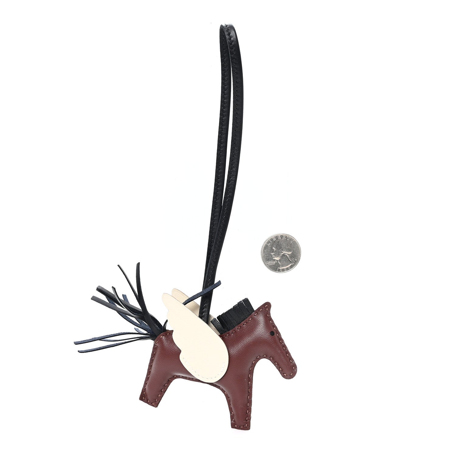 Milo Lambskin Grigri Rodeo Pegase Horse Bag Charm PM Terre Black Craie