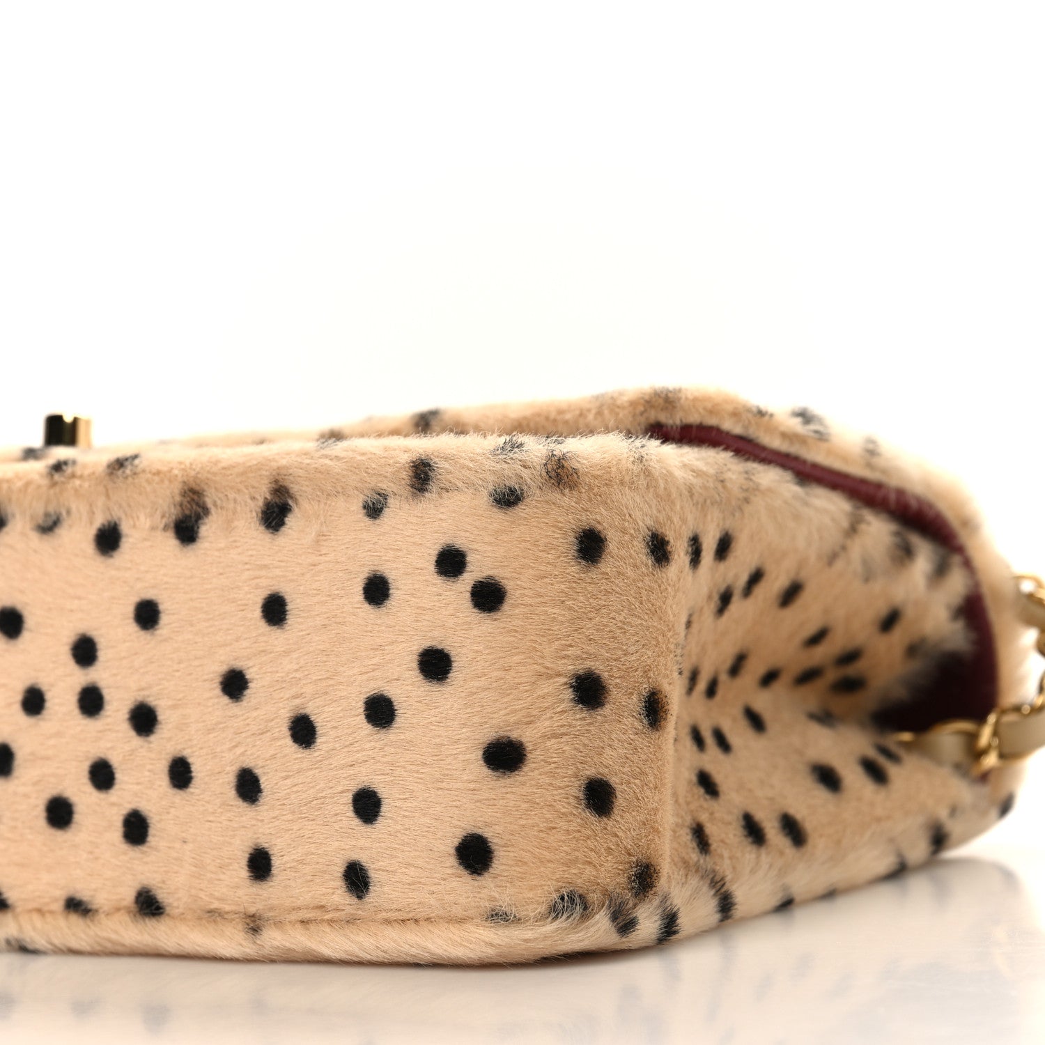 Pony Hair Cheetah Printed Creative Fabrics Flap Light Beige Black