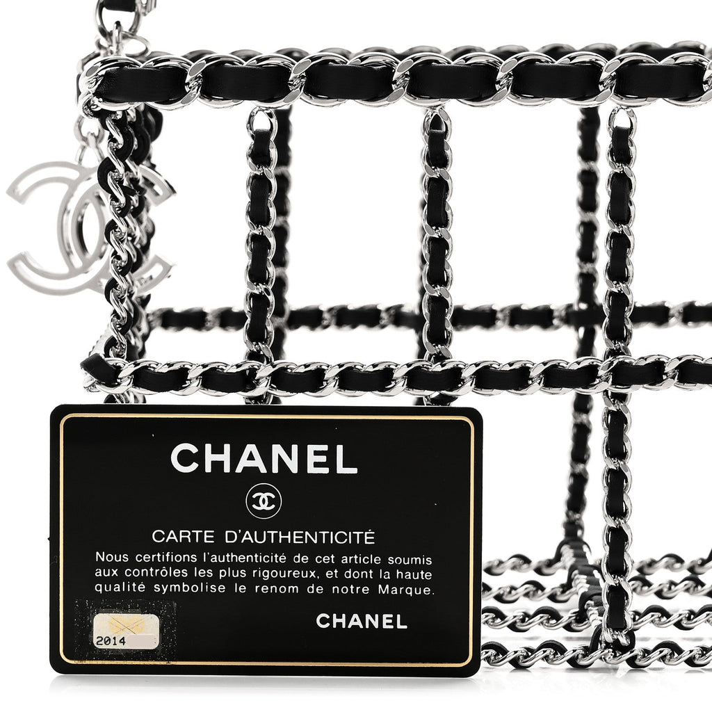 Brass Calfskin Grocery By Chanel Minaudiere Shopping Basket Silver