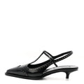 Calfskin Brogue Slingback Pumps 39 Black