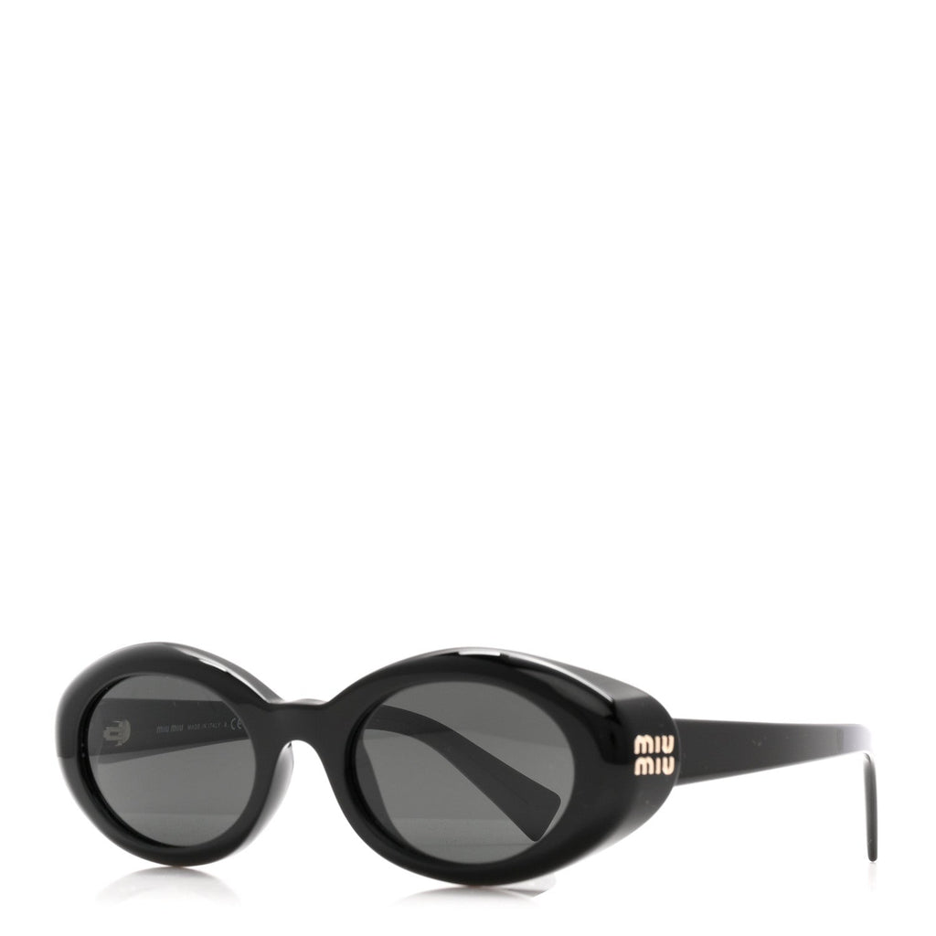 Acetate Oval Reverie Sunglasses SMU B09 Black