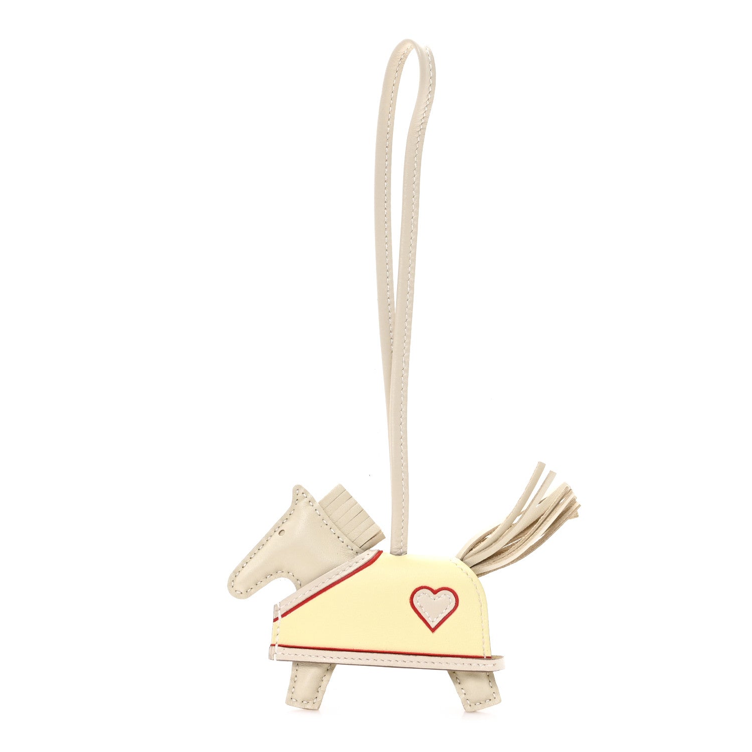 Milo Lambskin Grigri Rodeo Robeo Coeur Bag Charm PM Craie Jaune Milton Rouge Radieux