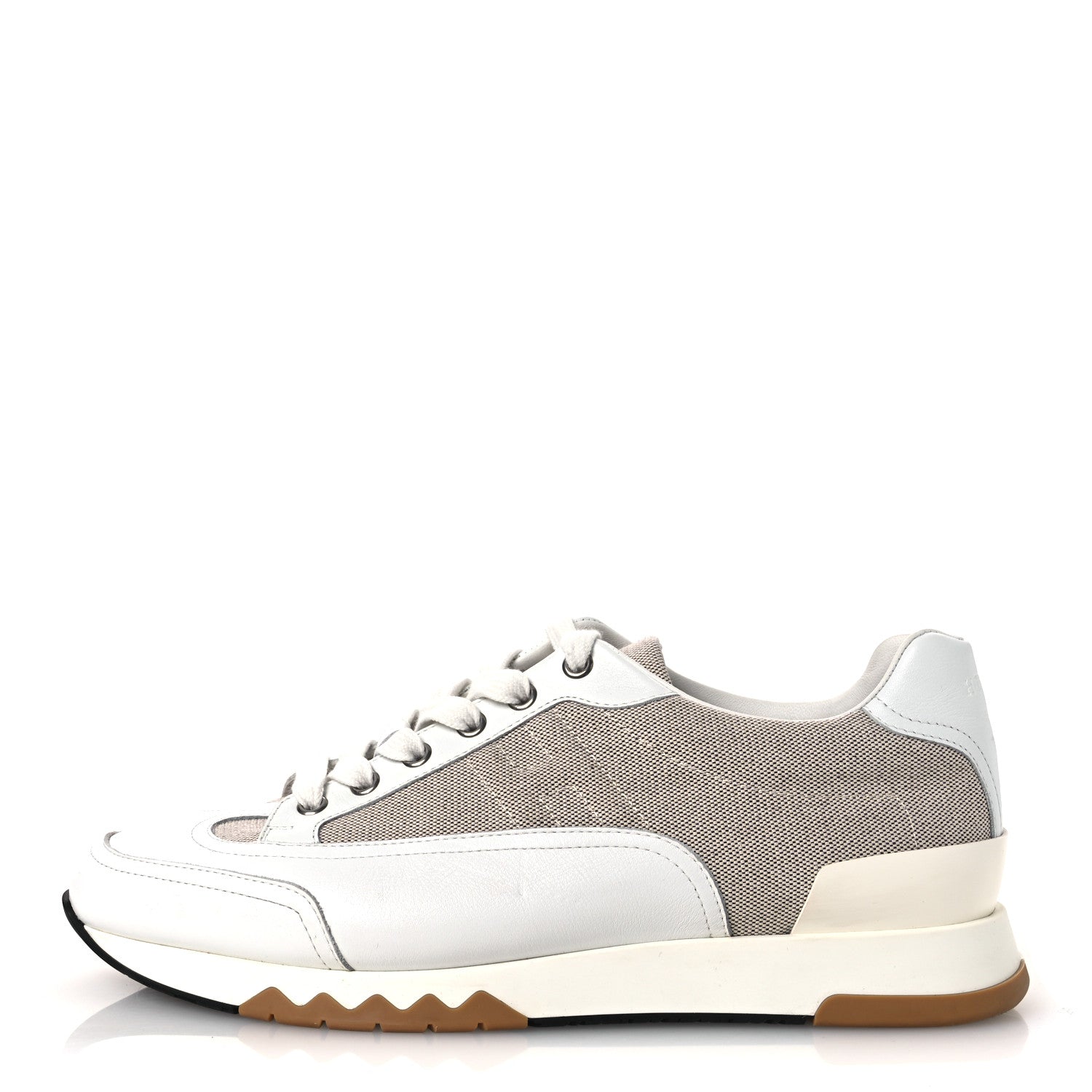 Canvas Calfskin Mens Trail Sneakers 41.5 Prunoir White