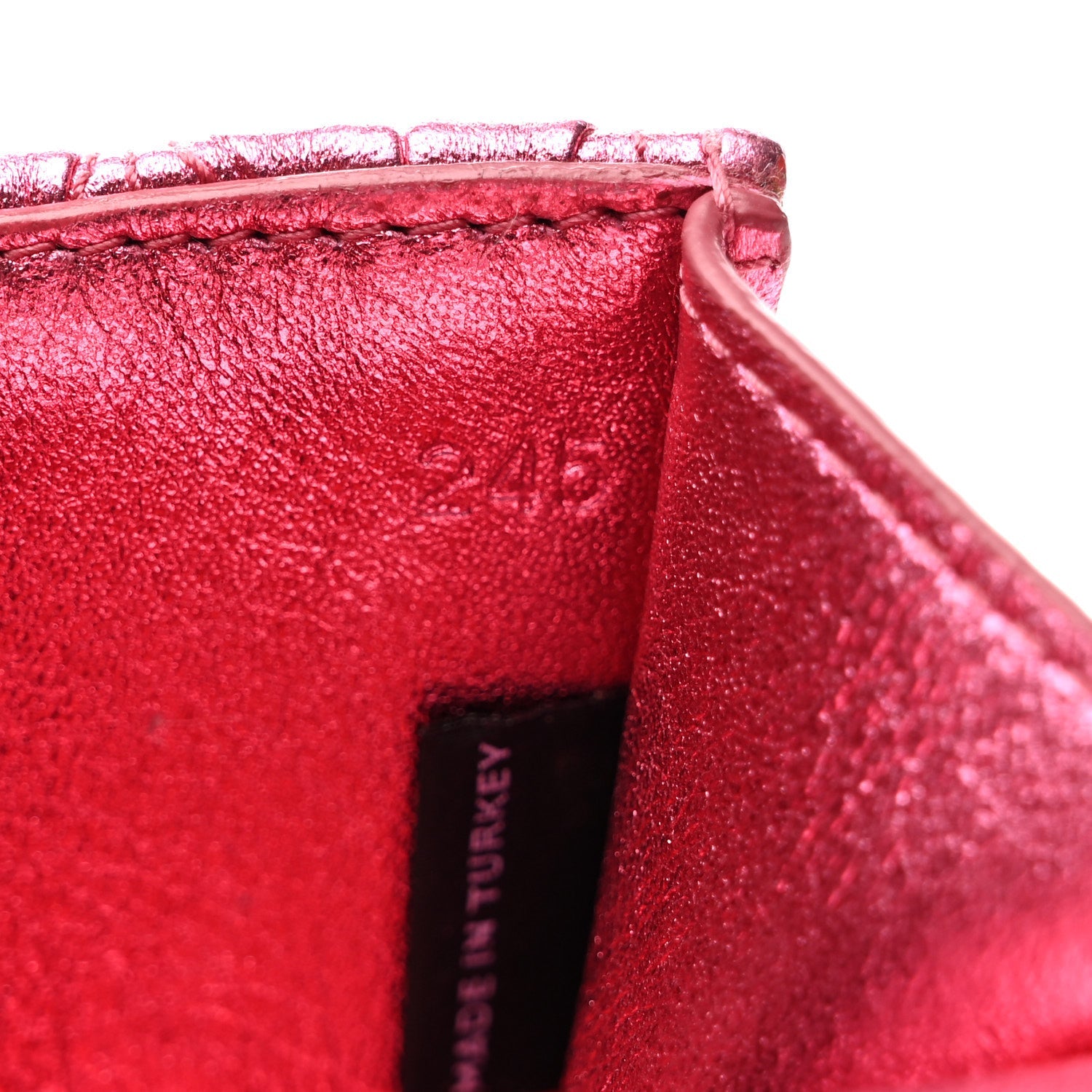 Metallic Nappa Matelasse Crystal Embellished Lady Crossbody Pink