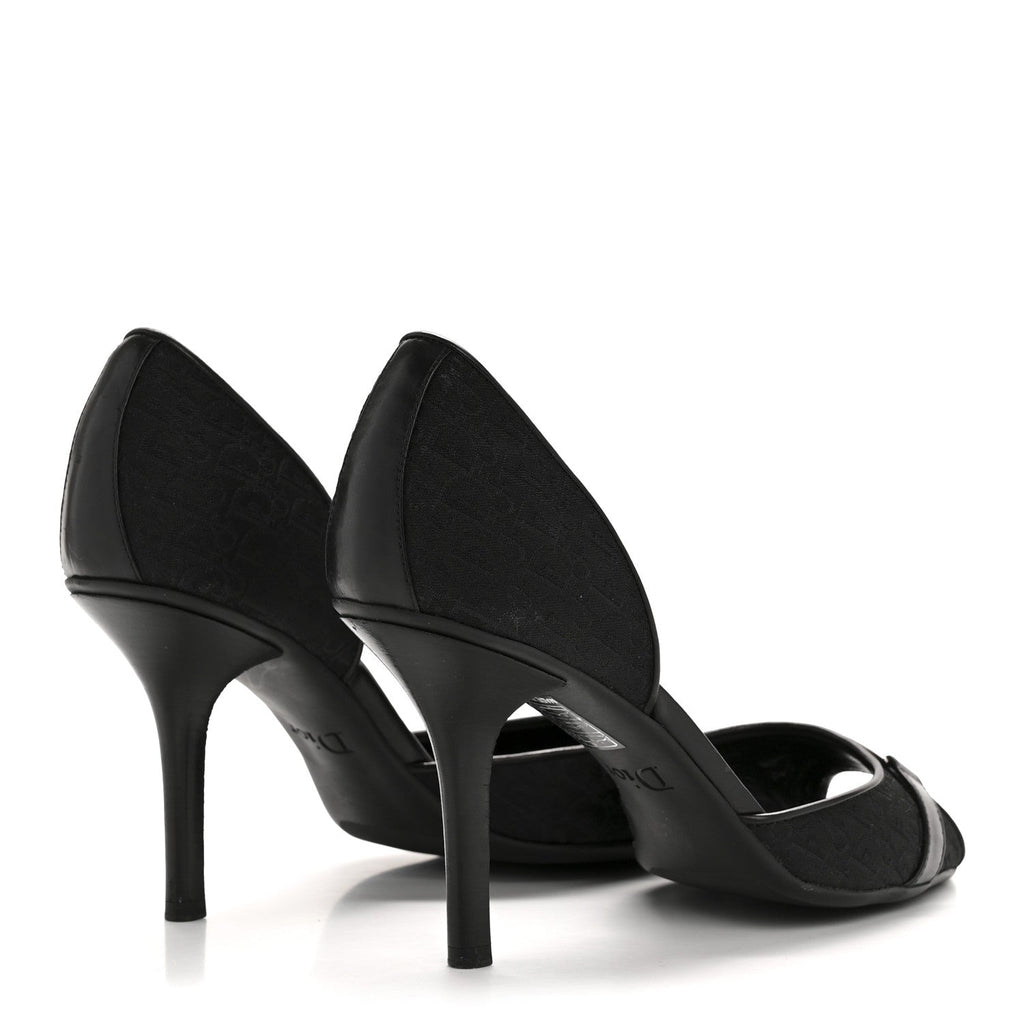 Canvas Monogram Sandals 37.5 Black