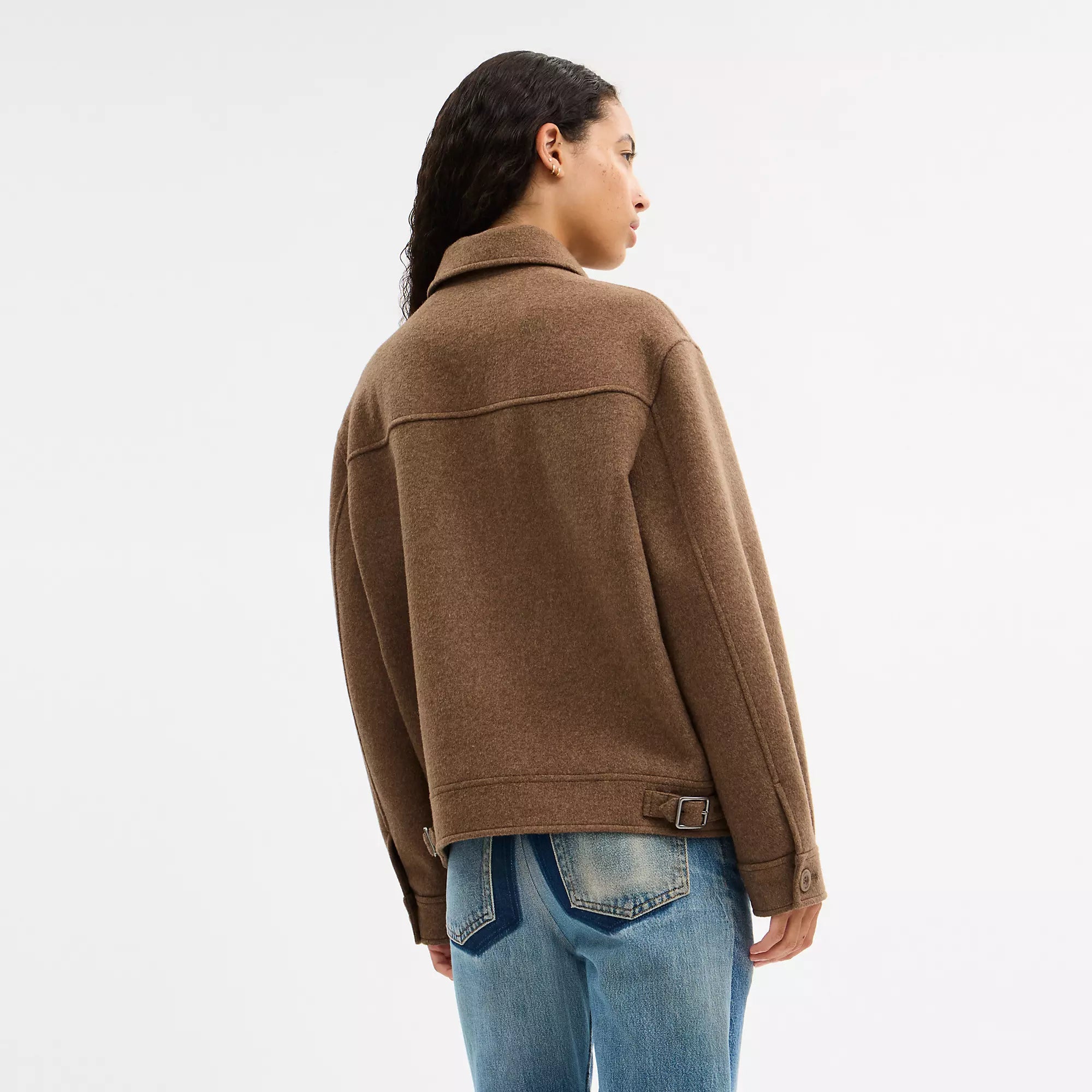 Coach Outlet Zip Front Wool Jacket