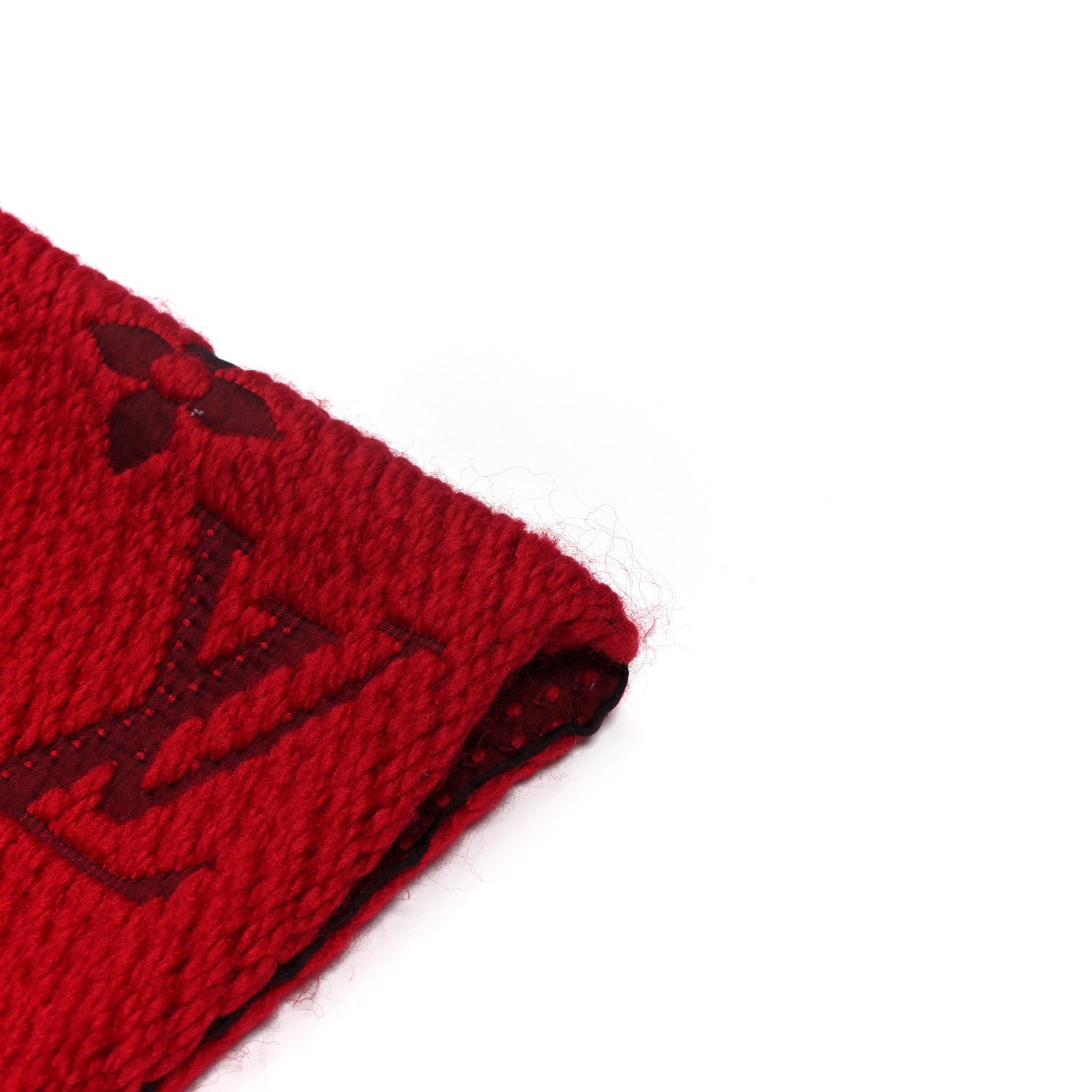 Wool Silk Logomania Scarf Rubis