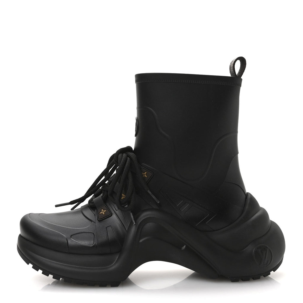 Mat Rubber Monogram LV Archlight Sneaker Boots 38 Black
